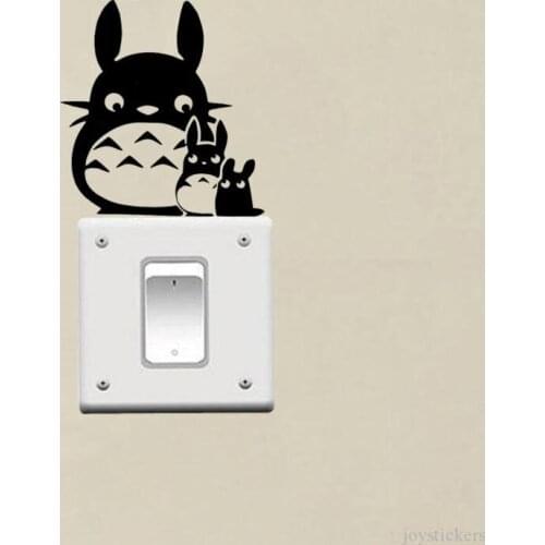 Totoro Mom And Totoro Ghibli Michael Jackson Funny Cat Baby Switch Sticker Vinyl Switch Decor Living Room Wall Decal joy1018