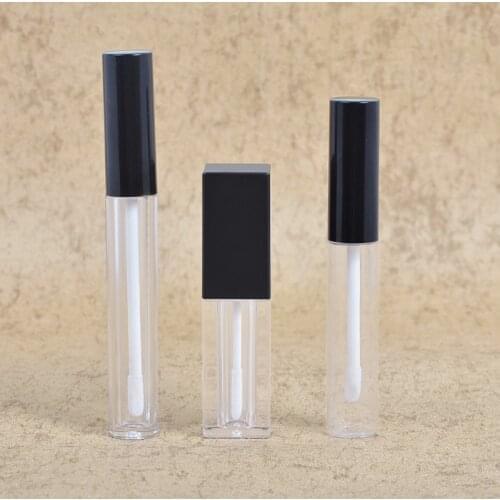 MUB - 1ml 3ml 5ml 10ml Refillable Mini Lip Gloss Tube Portable Empty Lip Gloss Bottle Liquid Bottle Container Black Cap