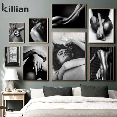 Couple Body Silhouette Hand Window Picture Wall Sticker Nordic Poster Wall Art Print Canvas Painting Decoration Picture Wall Art