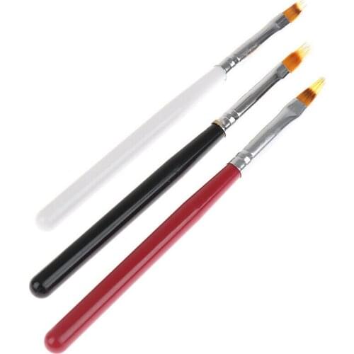 Nylon Hair Wood Handle Nail Art Brush Gradient Drawing Polishing Painting UV Gel Liner Pen Manicure 3 Colors Optional
