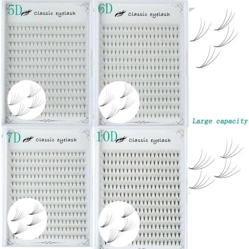 2020 New Large capacity 3D 4D 5D 6D 7D 10D Volume lashes C D Curl Premade Fans Individual Eyelash Extension Fake False Eyelashes