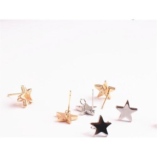 Wholesale 60PCs/Lot 12*12MM Cute Stars Copper Metal Women Fashion Jewelry Earring Stud Ornaments Girls Birthday Gift Earrings