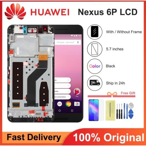 Original 5.7" Display Replacement For Huawei Nexus 6P LCD Screen Display+Touch Digitizer With Frame For Google Nexus 6P Display