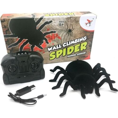 Remote Control Spider Scary Wolf Spider Robot Realistic Novelty Toys Halloween Gifts