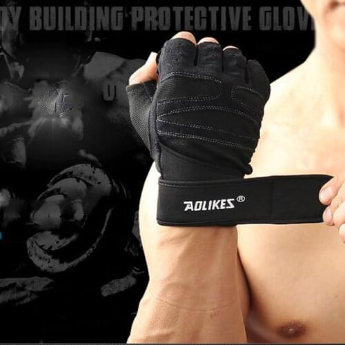 1 Pair Riding Gym Gloves Heavyweight Sports Exercise Weight Lifting Gloves Body Building Training Sport Fitness Gloves