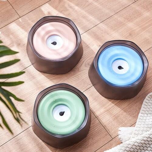 New Pet Buoyancy Drinking Bowl Dog Cat Water Bowl Creative Hexagon Plastic Frosted Pet Removable Easy Cleaning Water Bowl