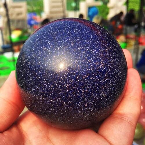 Natural Blue Sand Goldstone Sand Sphere Quartz Crystal Globe Ball Chakra Reiki Healing Crystal Carved Crafts Home Decoration