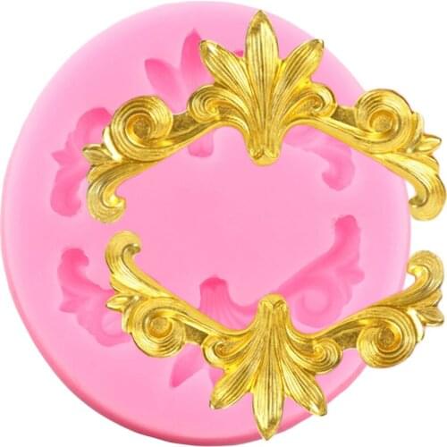 Baroque Scroll Relief Silicone Mold Leaf Fondant Cake Decorating Tools DIY Cupcake Chocolate Gumpaste Clay Candy Resin Moulds