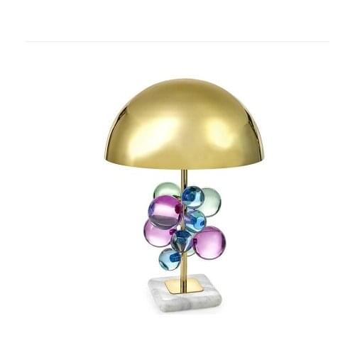 Modern American Color Transparent Crystal Ball Bedroom Table Lamp Style House Art Kids Room Hardware Marble Table Lamp LU725226