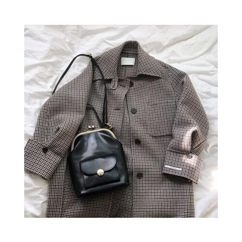 Vintage Metal Buckle Clip Bags Women PU Leather Shoulder Crossbody Bag Designer Brand Ladies Handbags Purse Bolsa Mujer hot 2020