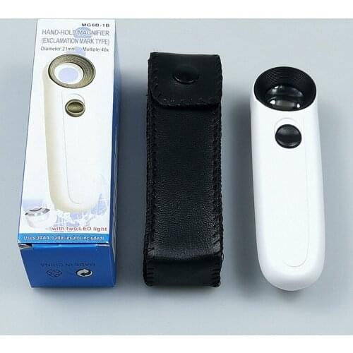 LED Light Handheld 40 Times HD Magnifier Glass PCB Circuit Board repair tools Mini microscope Magnifying Glass Jewelry Loupe