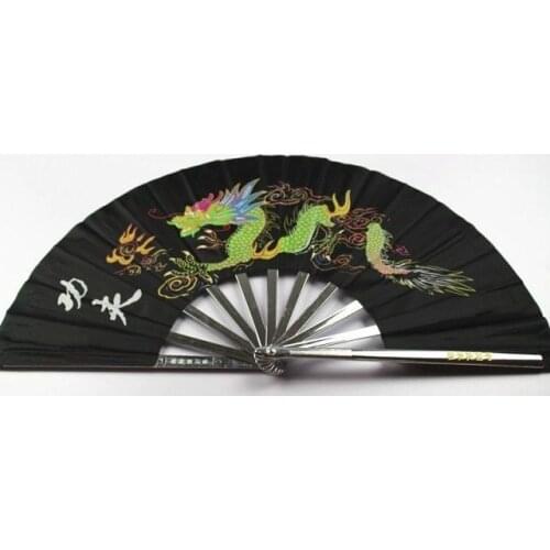 9colors Stainless steel tai chi kung fu fan Exercising fan Martial arts plastic bone performance tai weapons fans