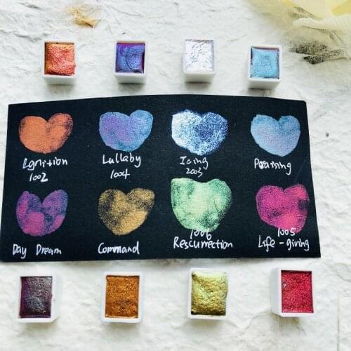 Acuarela Vintage Set Pearlycent Pigments for Nail/Painting Shimmer Shifting Water Color Art Paint Handmade Watercolor Paints