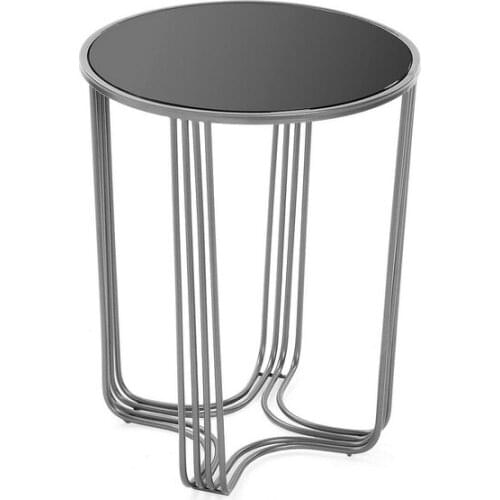 Side table Norman Metal Tempered Glass (42 x 54,5 x 42 cm)