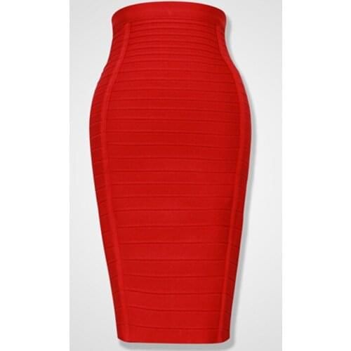 4 Color High Quality Back Zipper Knee Length Bodycon Skirt Bandage Women Club Fashion Party Skirts