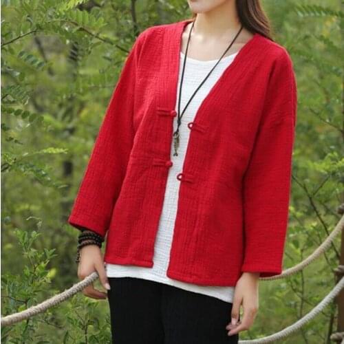 Women Blouses Shirts cotton linen Blouses Cardigan Full Sleeves Thin Coats Female Shirts Womens Tops Autumn clothes