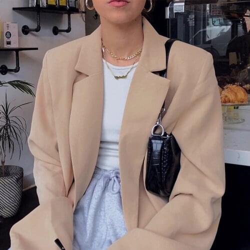 Arrival Fall Double Breasted Blazer 2021 Spring New Long Sleeve Jacket Women Loose Coat Winter Female Casual Oversized Overcoat