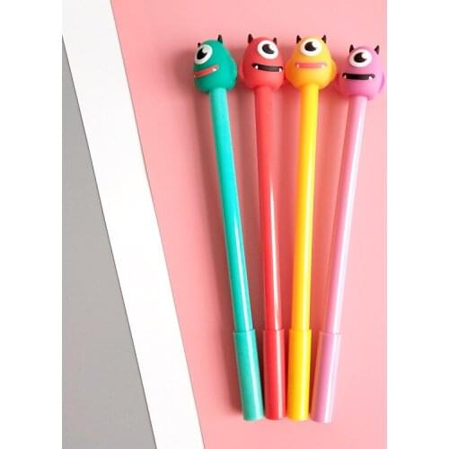 1 PCs Creative Stationery Cute One-eyed Monster Gel Pen Cartoon Student Black Pen Kawaii School Supplies Pens for Writing