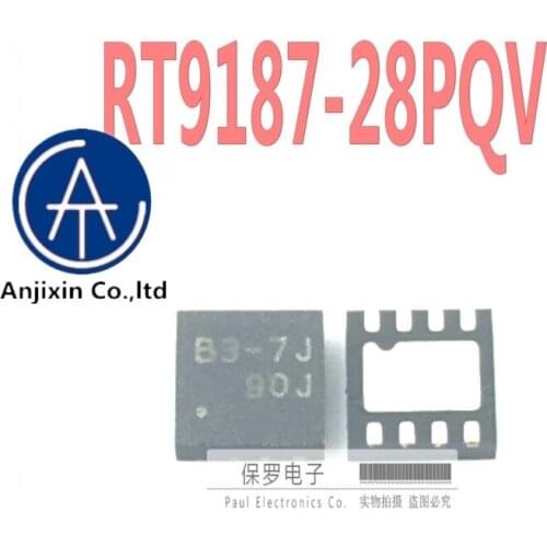 10pcs 100% orginal new real stock Voltage regulator RT9187-28PQV RT9187-28 silk screen B3-7J QFN8