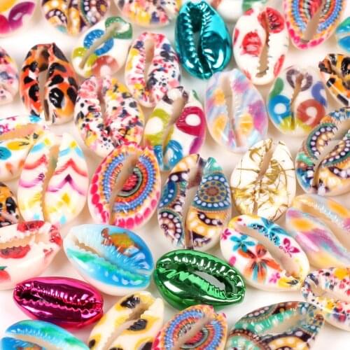10 Pcs Natural Mixed Color Beach Shell Beads For Jewelry Making 10-20mm Oval Shape Beads Diy Charm Necklace Bracelet Accessory