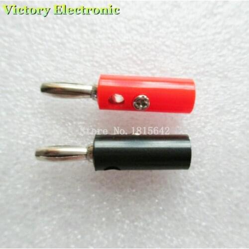 10PCS/Lot Black & Red Wire Audio Speaker Cable Banana Plug Connectors 4mm Adapter 5pair
