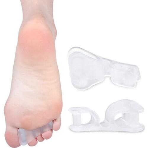 2Pcs Big Toe Two Hole Thumb Valgus Toe Separator Silicone Gel Foot Fingers Protector Corrector Pedicure Foot Care Tool