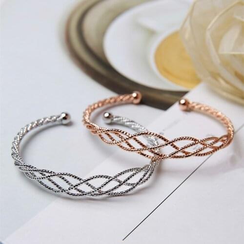 2021 Europe Fashion Jewelry Woven mesh bracelet 2 Colors Crystal from Swarovskis Simple temperament Fit Women and female