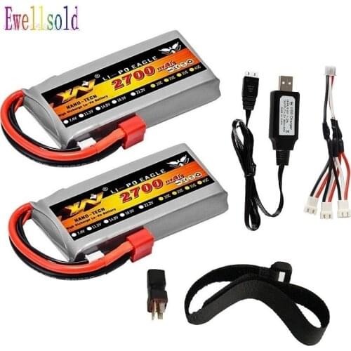 2s Wltoys 12428 12423 R/C Car 03 Q39 Upgrade parts Battery 7.4V 2700mAh RC Lipo Battery (up to 5400mah) 40C Max 60C