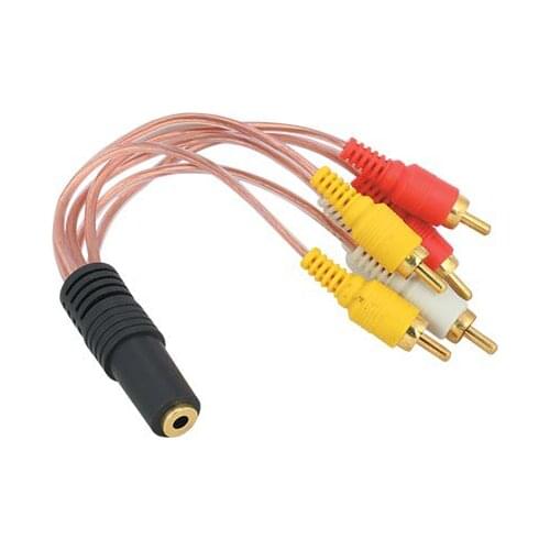 3.5 MM ST FEMALE/6 RCA MALE 5 + 1 CABLE