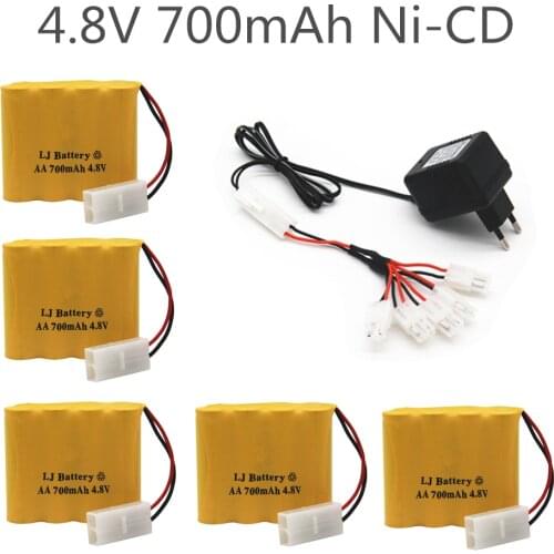 4.8V 700mAh Ni-Cd Battery Tamiya Plug With 5 in 1 Charger For Remote Control Toys Lighting Electric Tool AA Group RC TOYS