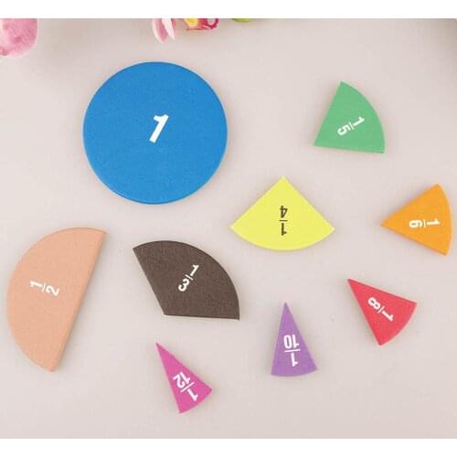 51 Pieces Rainbow Fractions Circles Mathematics Puzzle Game Math Manipulatives for Elementary School
