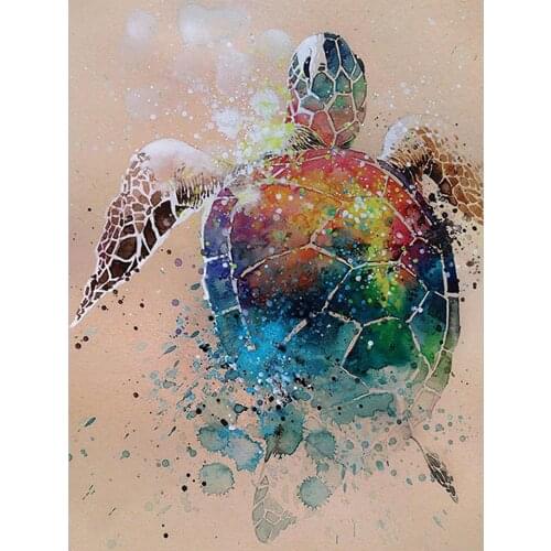 5D DIY Diamond Embroidery Colored Turtle Animals Full Diamond Painting Cross Stitch Mosaic Rhinestone Needlework Home Decor Gift