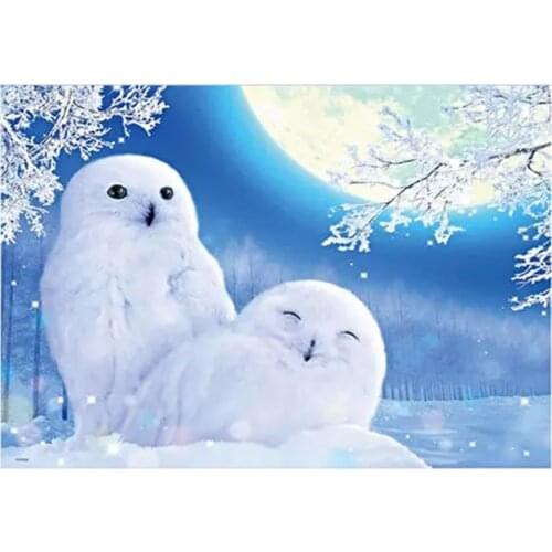 5D DIY Full Round/Square Diamond Painting Snowy Owl Cross Stitch 3D Embroidery Rhinestone Mosaic Home Decoration Art Y1641