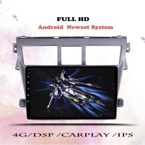 IPS 2DIN Android 9.0 Car Radio For Toyota Vios Yaris 2007-2012 Automotivo GPS Navigation Multimedia Stereo 4G DVD Head Unit
