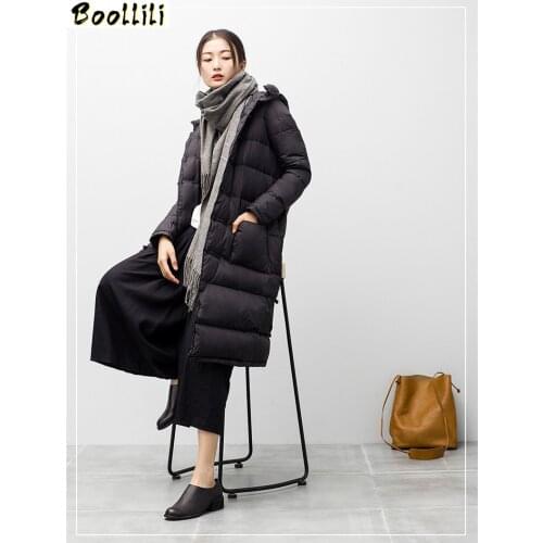 Boollili 2020 Fashion Womens Down Jackets Warm White Duck Winter Coat Female Padded Jacket Women Long Parka Abrigo Mujer