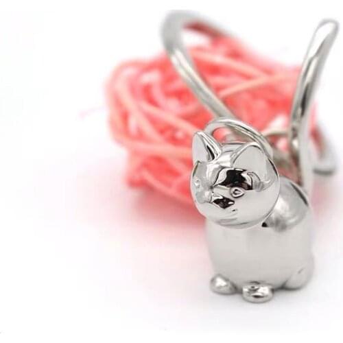 12Pcs Lovely Animal Keychain Lucky Cat Collector Keyring for Men Women Kitten Key Holder Portachiavi chaveiro llaveros Bag Charm