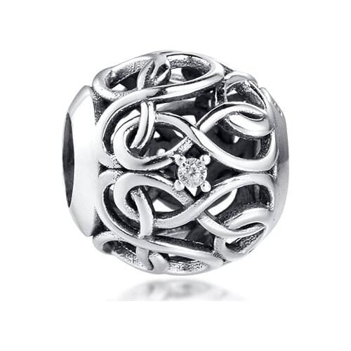 BEADS for Jewelry Making BraceletS Infinity Openwork cHarMs 100% 925 OrigiNal Sterling Silver Jewelry Free Shipping