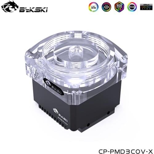 Bykski Computer Water Cooling DDC Pump,600L/H ,MAX 5000RPM,12V ,15W ,Black,Gold,Red,Blue ,Silver,5v 3pin RBW Light,B-PMD3-COV