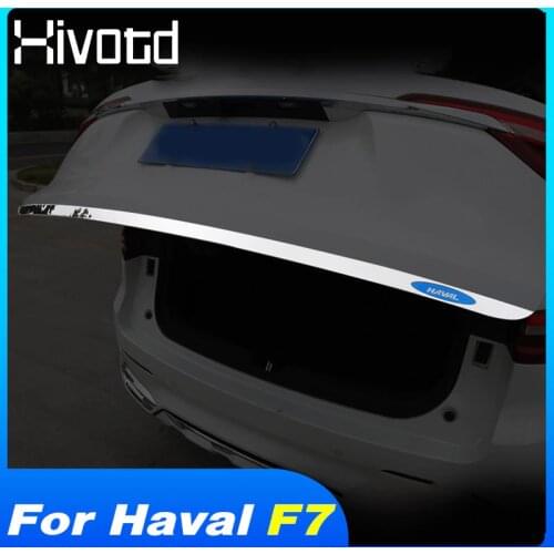 Hivotd For Haval F7 F7X 2019 2020 Accessories Tail Door Strip Trim Rear Trunk Stainless Steel Protection Sticker Cover Exterior