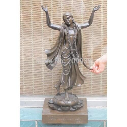 Huij 005731 26"Huge 100% PURE Bronze Krishna India supreme personality of the first statue