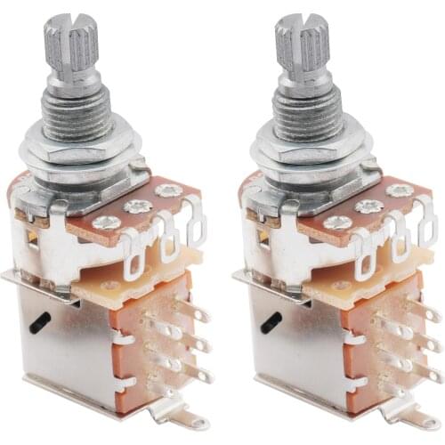 Musiclily Metric 18mm Split Shaft B250k Pots Push Pull Guitar Potentiometers (2 Pieces )