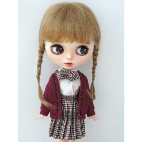 JD018 10-11 inch mohair wigs Pretty Ana two braid BJD Doll wig fashion doll hair