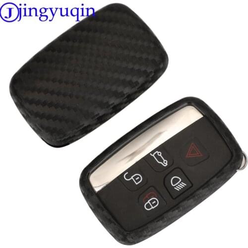 Jingyuqin 10P Remote Carbon Silicone Car Key Case For Land Rover Evoque Discovery 4 Rover Evoque For XE XFL et Jaguar Freelander