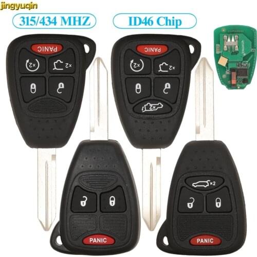 Jingyuqin 5X Remote Car Key Fob Control ID46 PCF7941 315/434MHZ For Chrysler 300 Aspen Jeep Grand Cherokee Dual-Booting 3/4/5/6N
