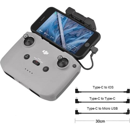 30cm OTG Data Cable for DJI Mavic Air 2 Data Line IOS type-C Micro-USB Adapter Connector for Tablet Phone for mavic mini 2 Drone