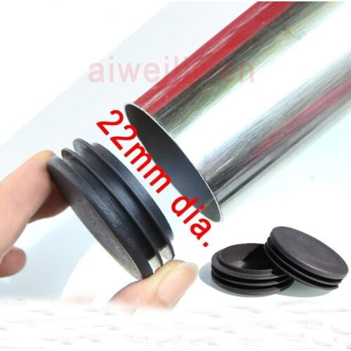 New 22mm dia. Stainless steel circular pipe plug round tube end cap core plug rubber floor mat foot pad Plastic head