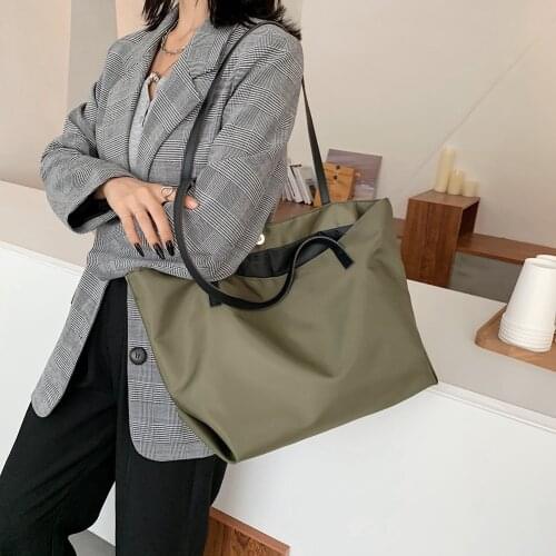 Fashion Exquisite Shopping Bag Simple Nylon Handbags Women Large Capacity Shoulder Bag Travel Shopping Totes