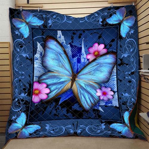 Butterflies Quilt Fashionable Beautiful Mystertious Kids School Adults Bed Summer Cool Quilt Creative Hot Sales Dropshipping