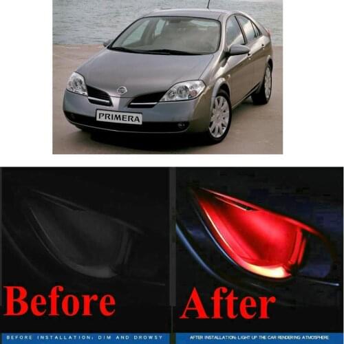 4pc CF style stickers on cars interior inside door handle atmosphere lamp for nissan Primera Primastar SUNNY TEANA TERRANO