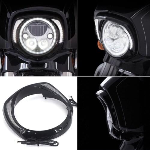 NEW For Harley Touring Tri Road King Street Electra Glide Low FLHTCU Ultra Limited Low Motorcycle LED Headlight Bezel